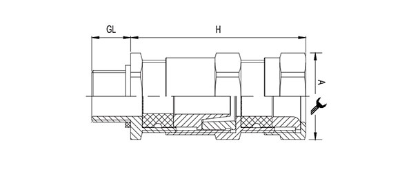 Outline Dimensions Of Explosion Proof Cable Gland SGA Series
