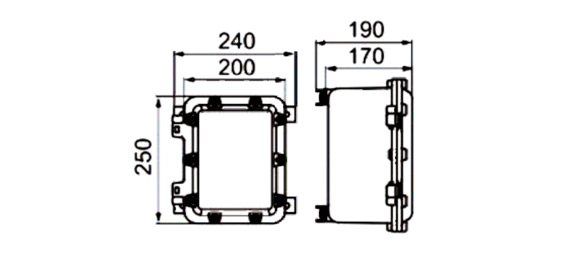 Outline Dimensions Of Explosion Proof Junction Box SJB-A-IIB Series